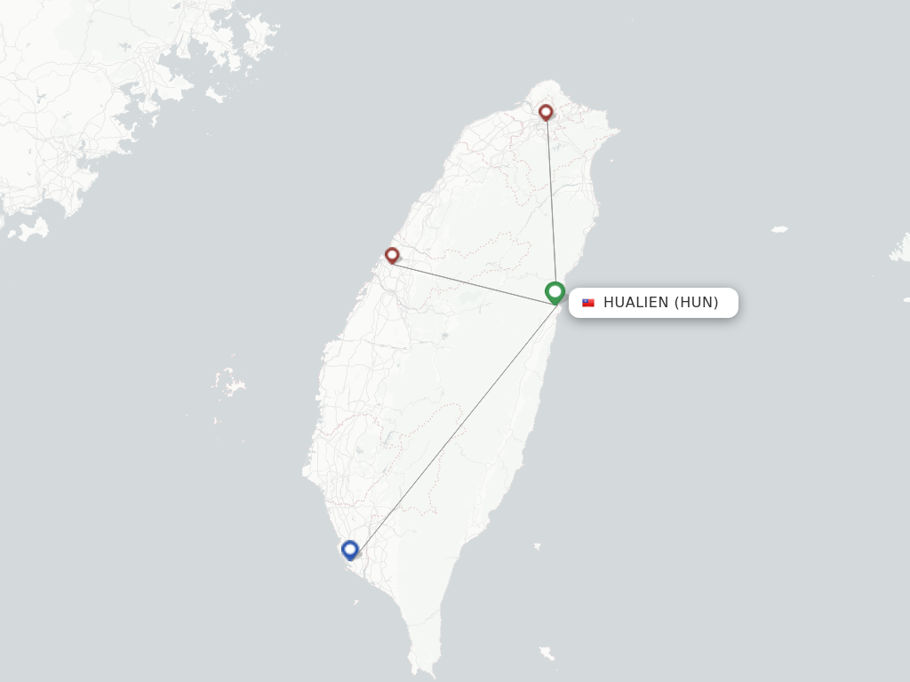Hualien HUN route map