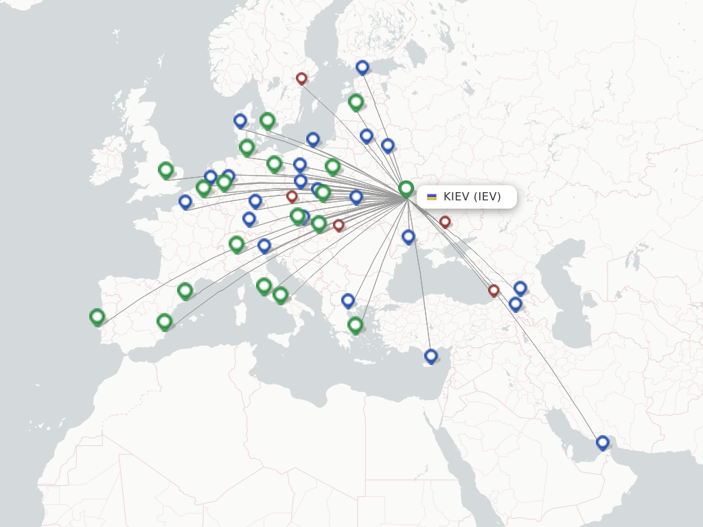 Kiev IEV route map
