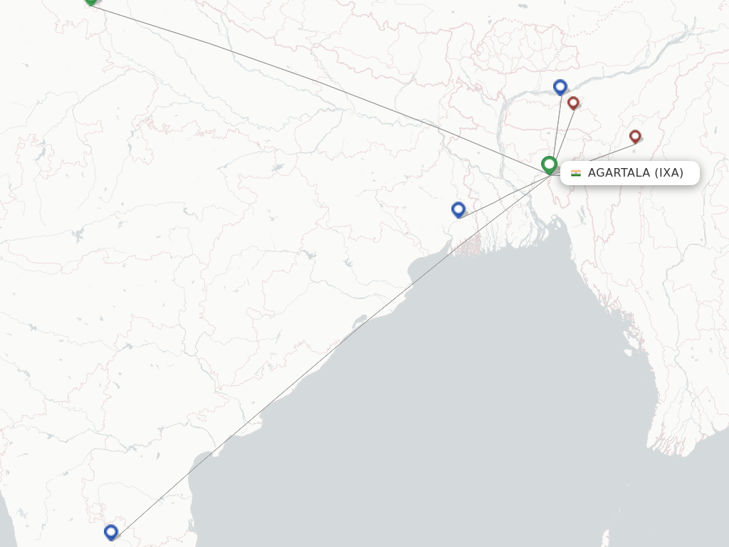 Agartala IXA route map