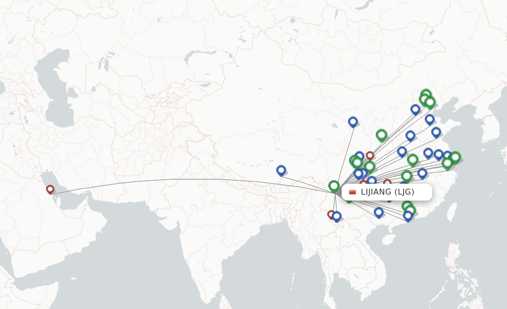 Lijiang LJG route map