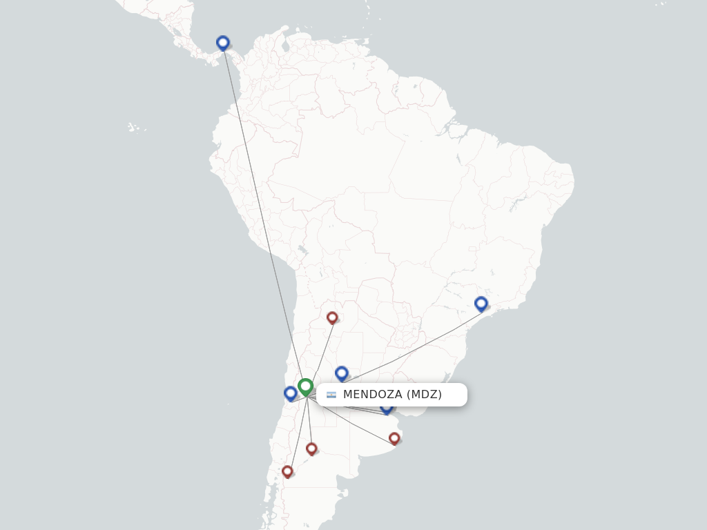 Mendoza MDZ route map