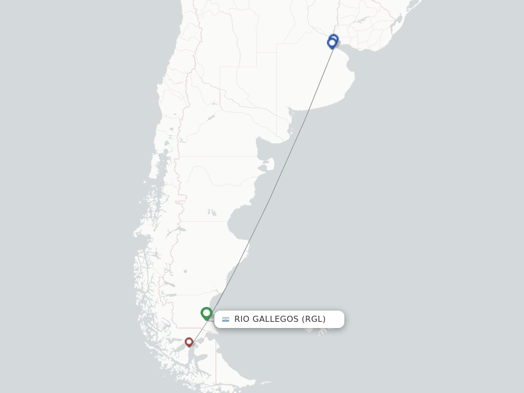 Rio Gallegos RGL route map