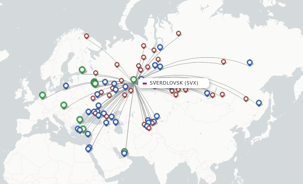 Sverdlovsk SVX route map