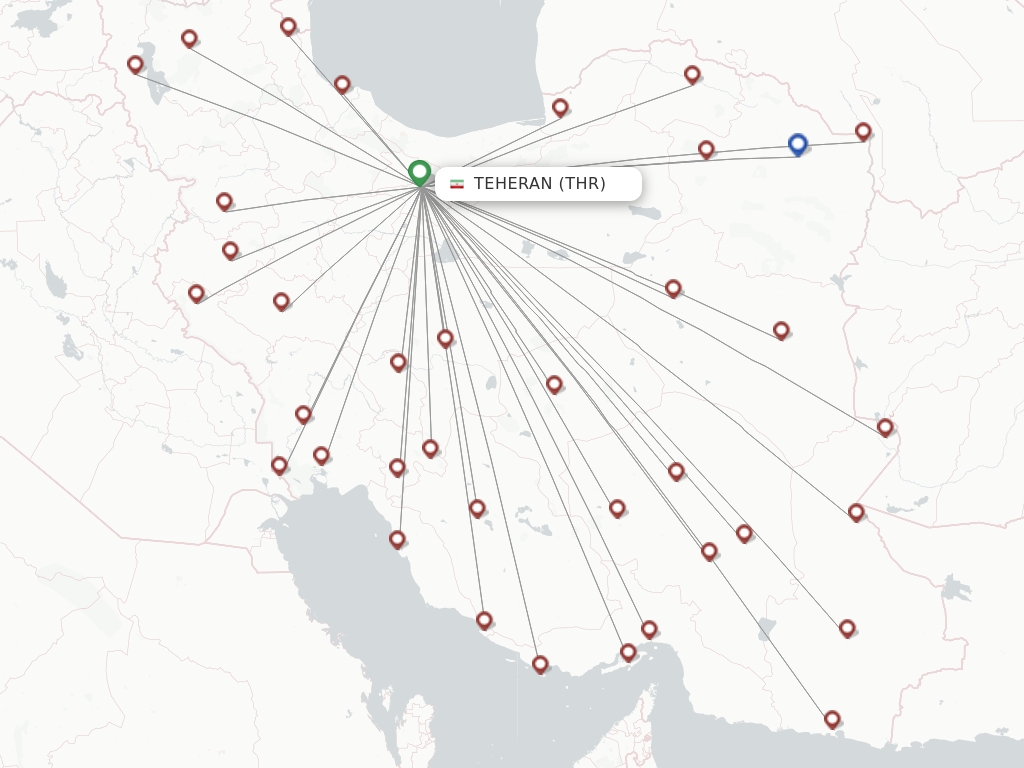Teheran THR route map