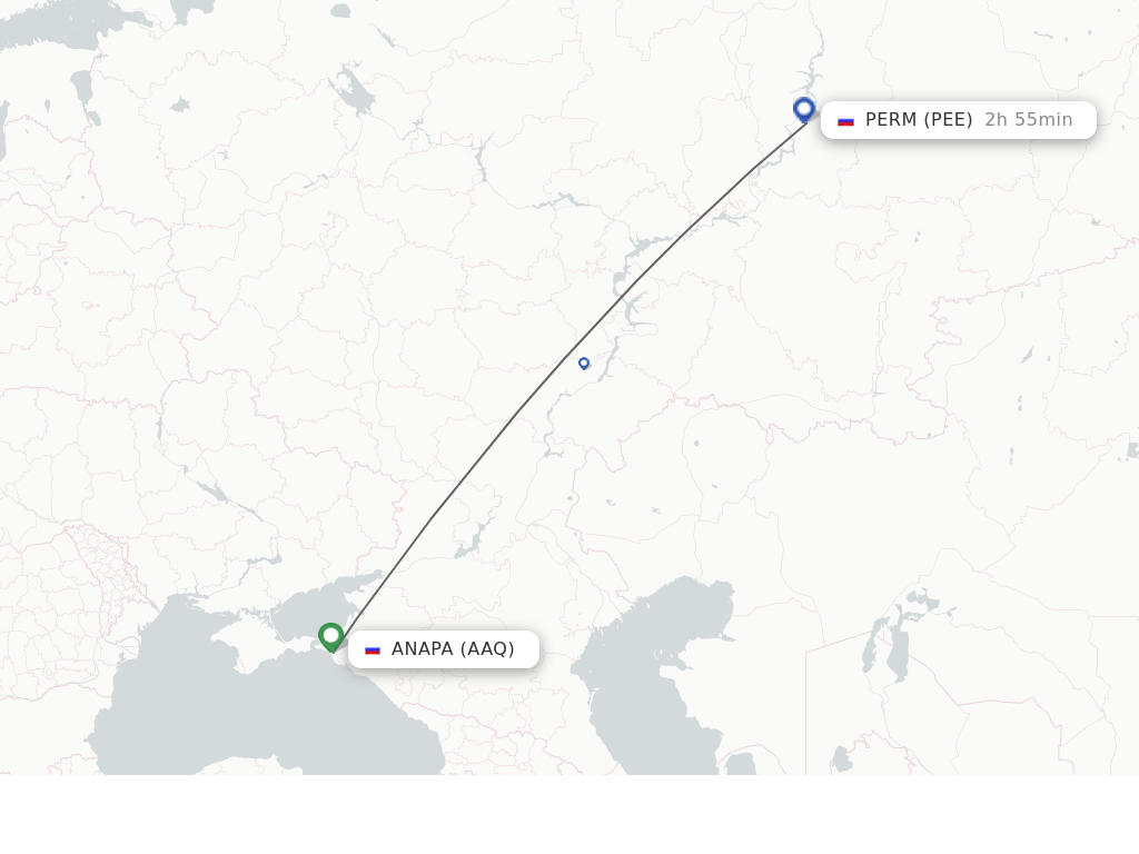 Flights from Perm to Anapa route map