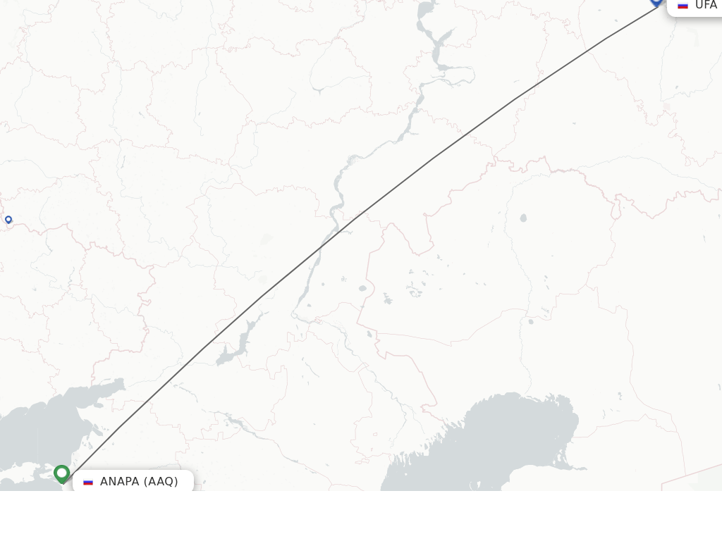 Flights from Ufa to Anapa route map