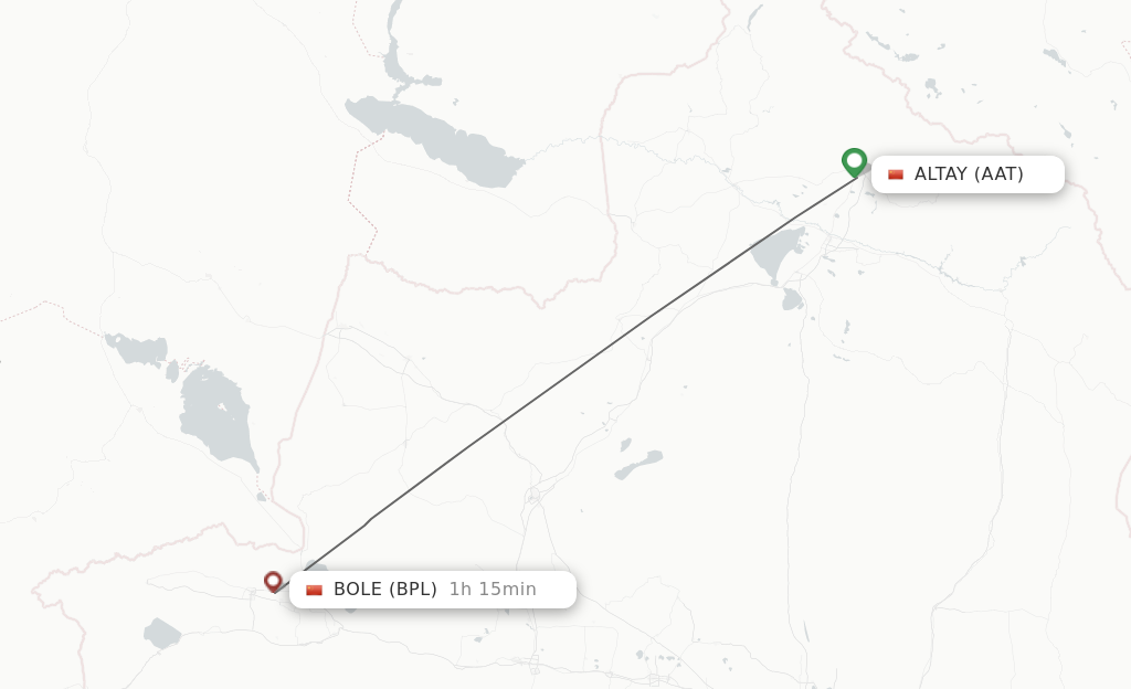 Flights from Altay to Bole route map