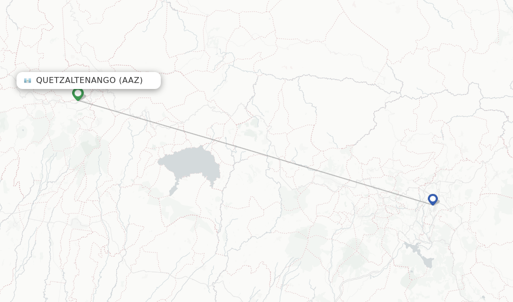 Quetzaltenango flight map