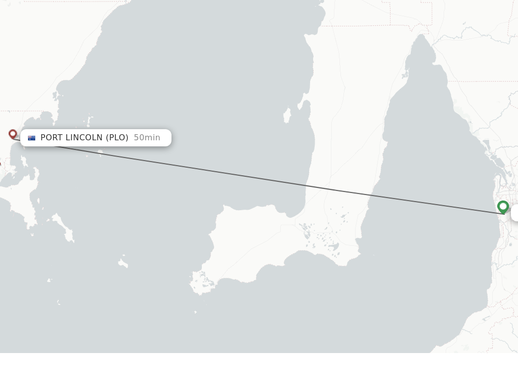 Flights from Adelaide to Port Lincoln route map