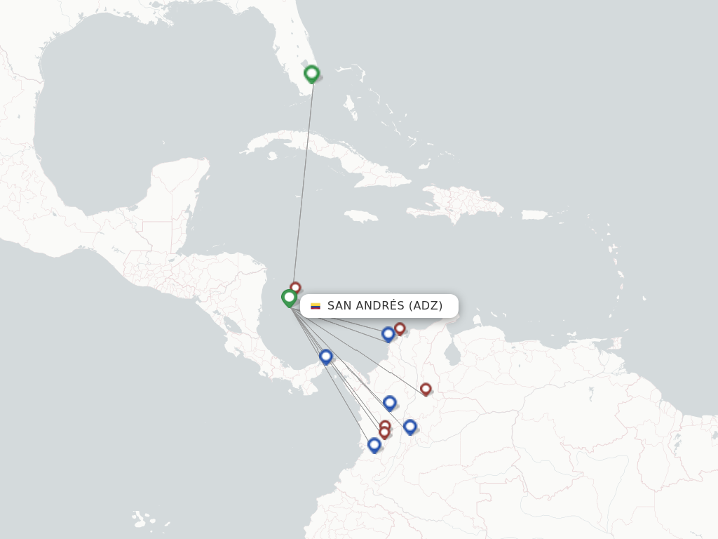 San Andrés ADZ route map