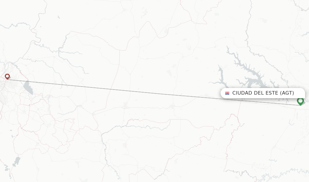 Ciudad del Este flight map