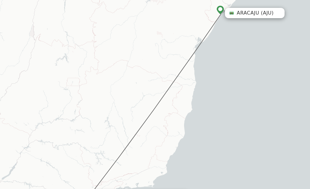 Flights from Aracaju to Sao Paulo route map