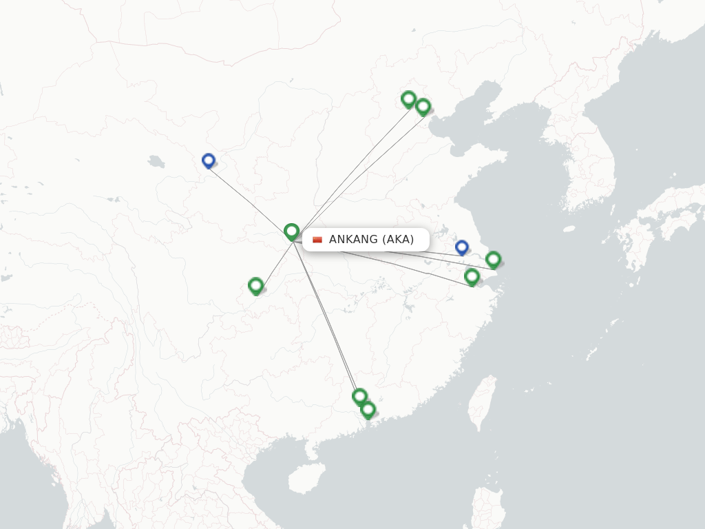 Flights from Ankang to Haikou route map