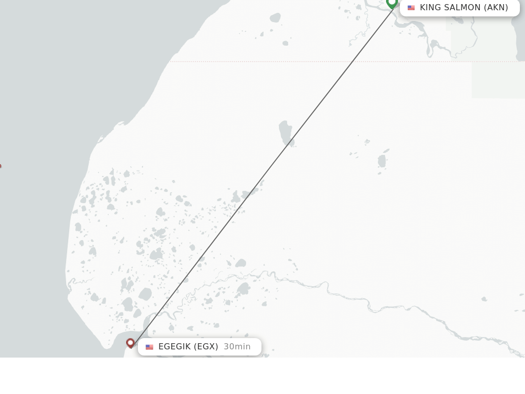 Flights from King Salmon to Egegik route map