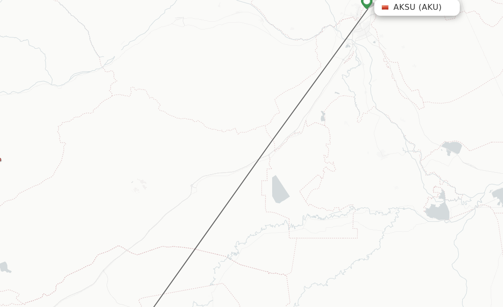 Flights from Aksu to Tumushuke route map
