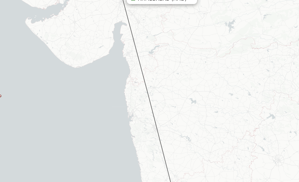 Flights from Ahmedabad to Belgaum route map