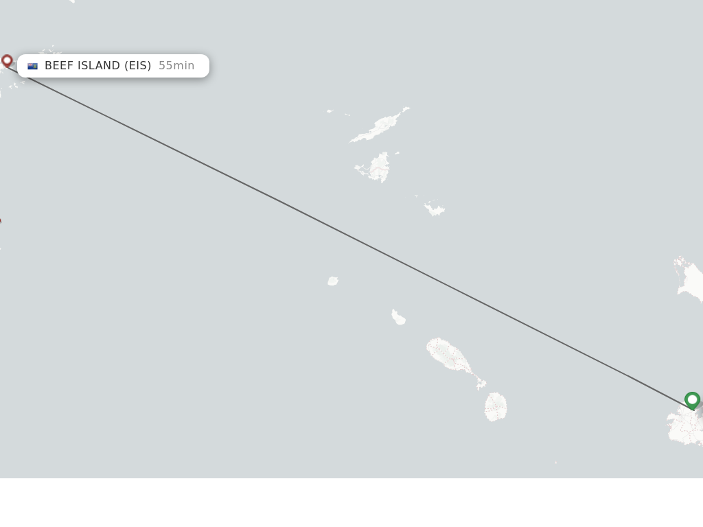 Flights from St. John's to Beef Island route map