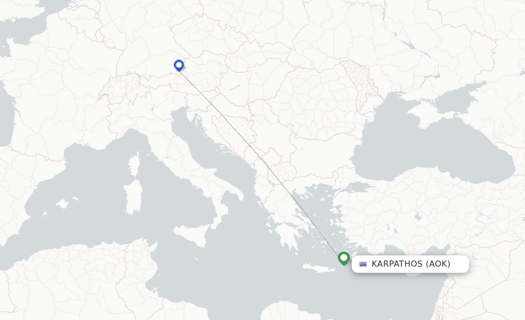 Route map with flights from Karpathos with Eurowings