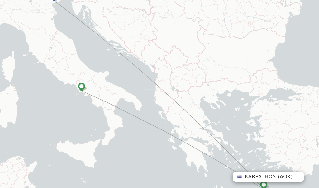 Route map with flights from Karpathos with Volotea