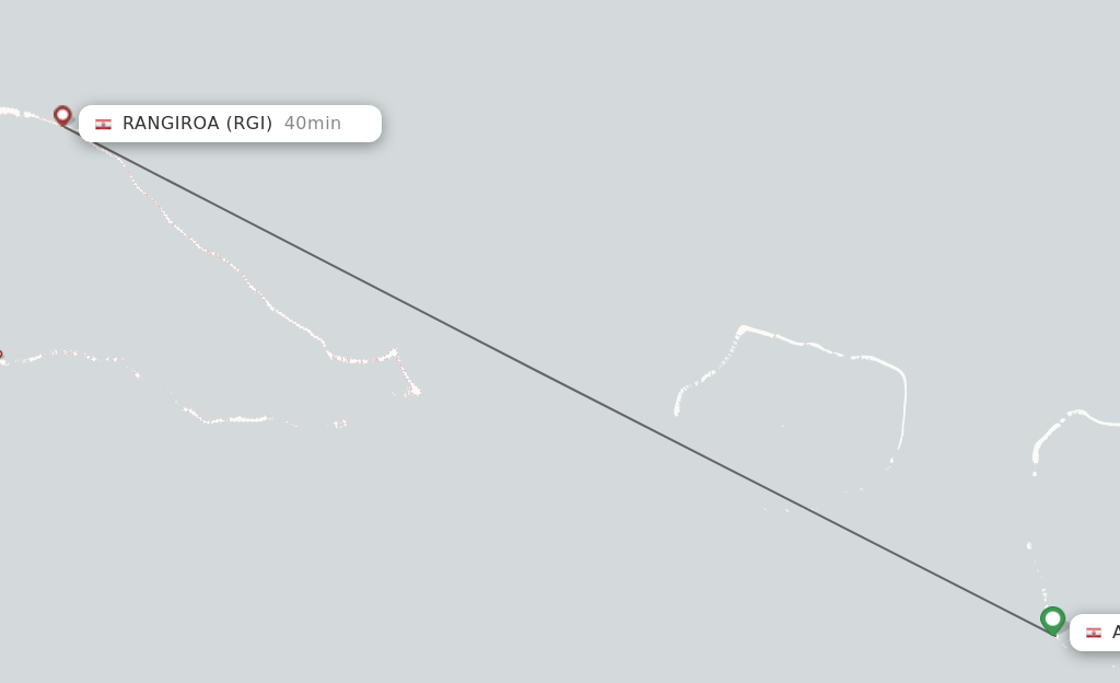 Flights from Apataki to Rangiroa route map