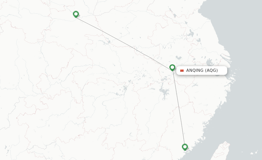 Route map with flights from Anqing with Tianjin Airlines