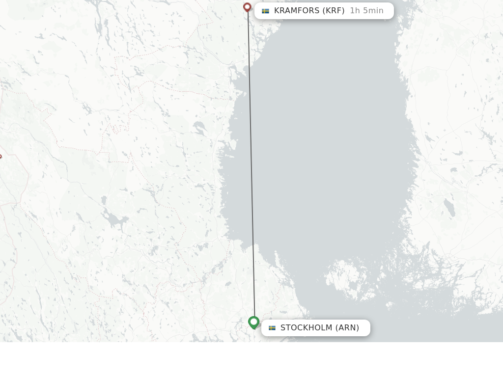 Flights from Stockholm to Kramfors route map
