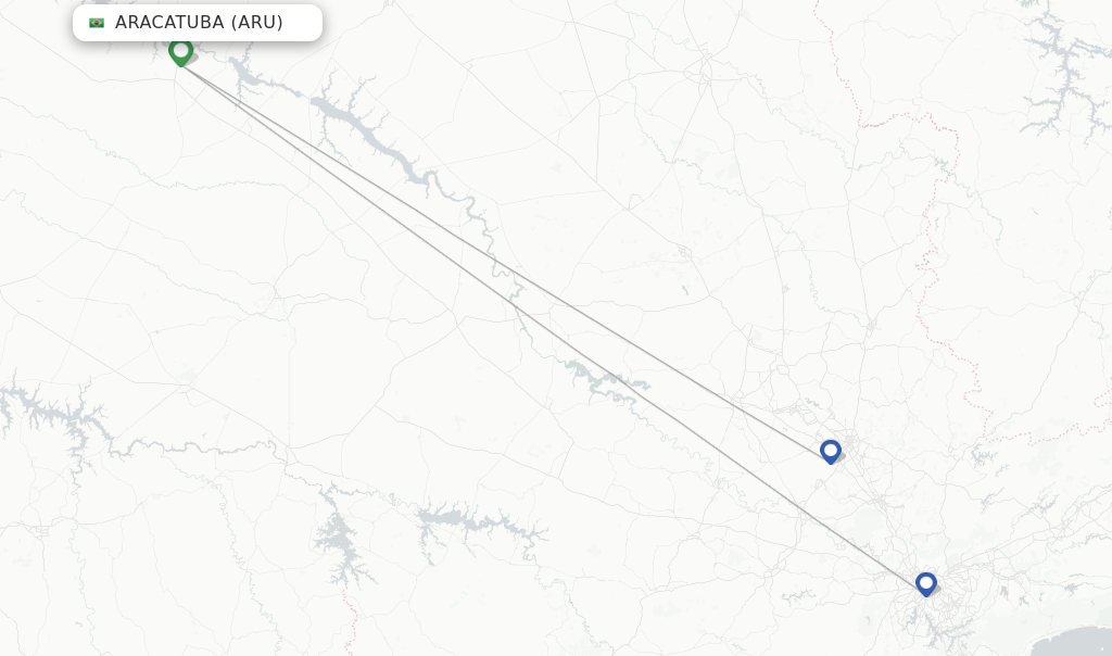 Aracatuba flight map