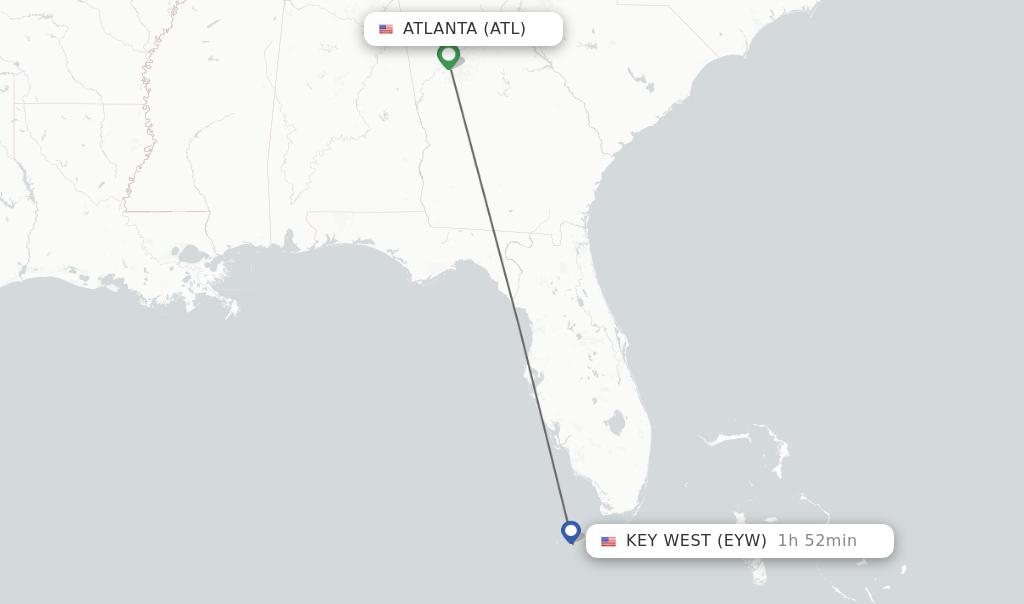 travel time from atl to eyw