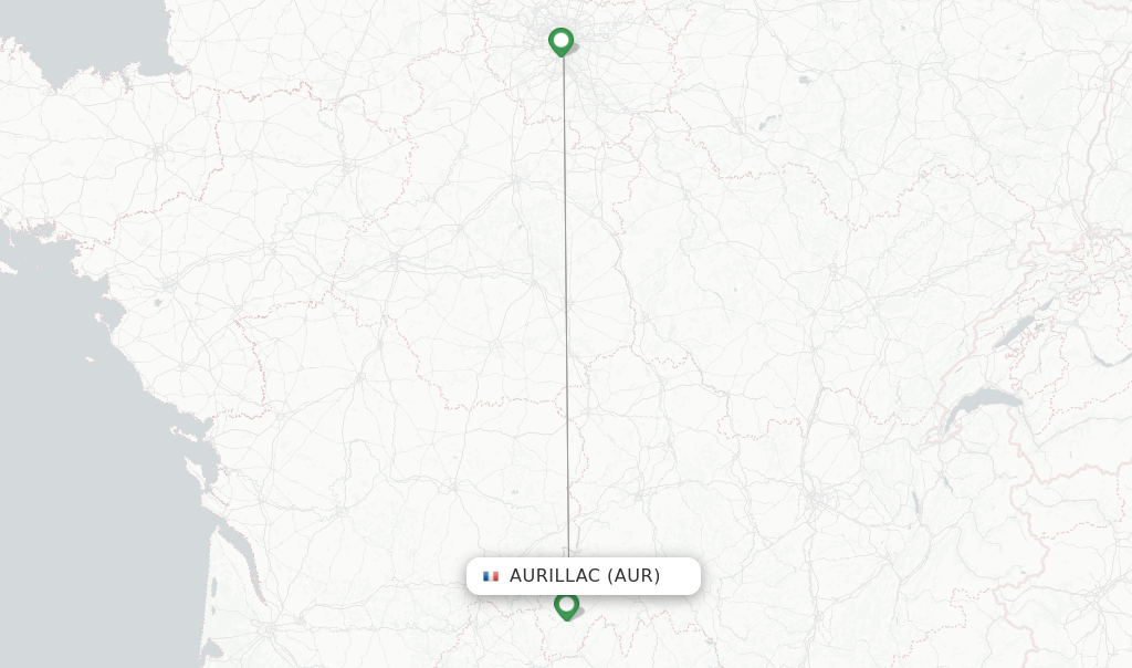 Aurillac flight map