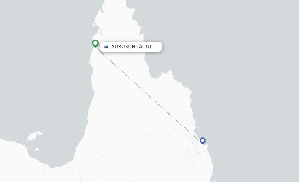 Route map with flights from Aurukun with FlexFlight