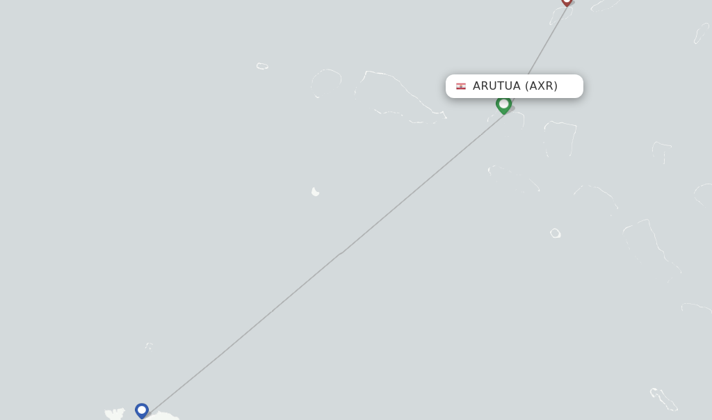 Route map with flights from Arutua with Air Tahiti