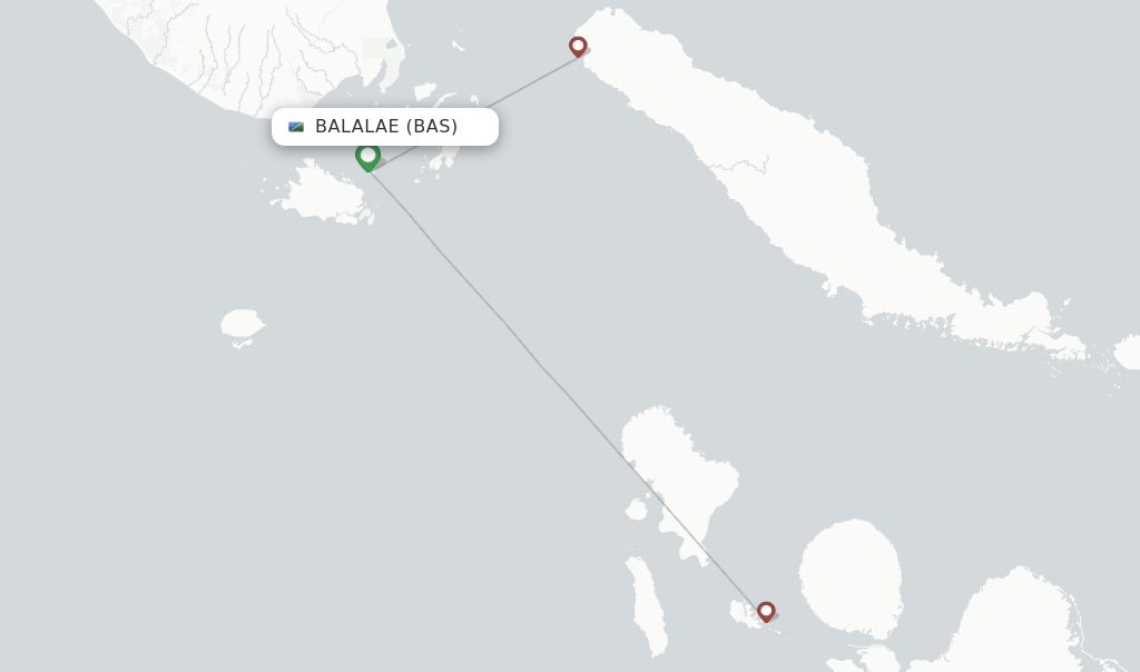 Route map with flights from Balalae with Solomon Airlines