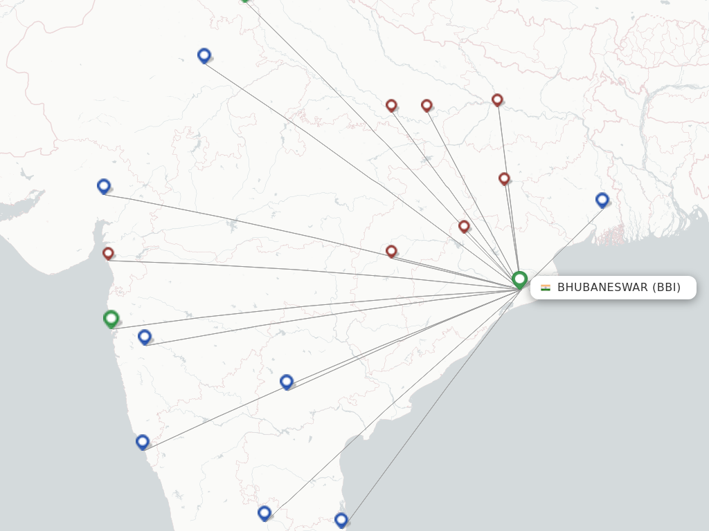 Bhubaneswar BBI route map