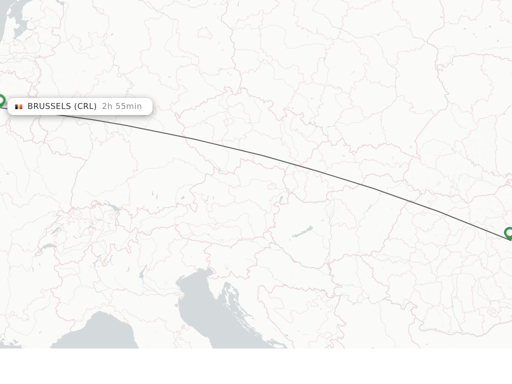 Flights from Bacau to Brussels route map