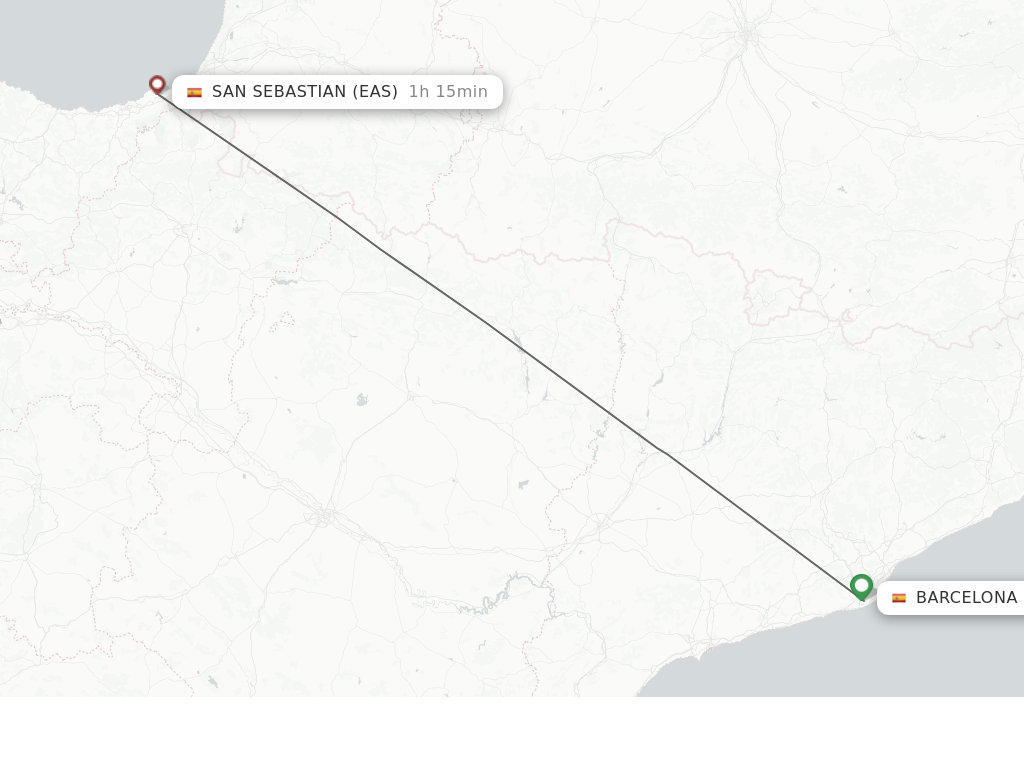 Direct (non-stop) flights from Barcelona to San Sebastian - schedules