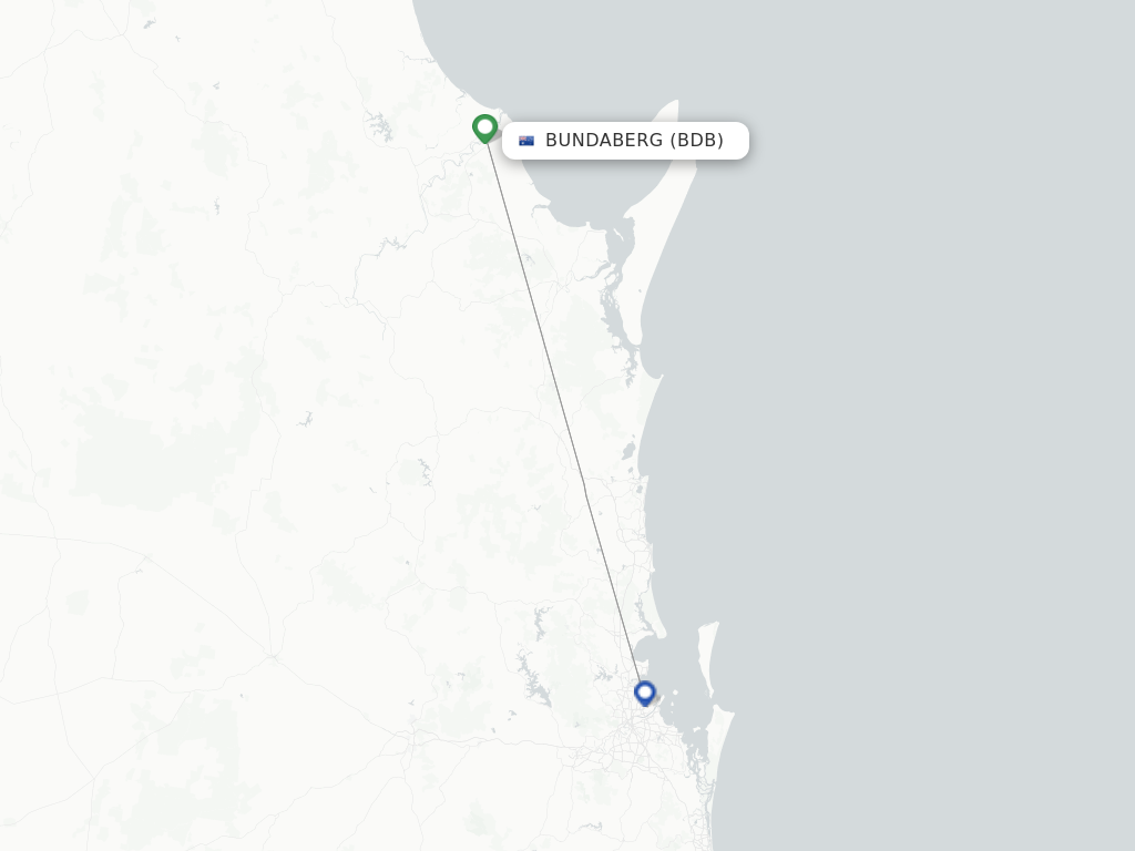 Flights from Bundaberg to Melbourne route map