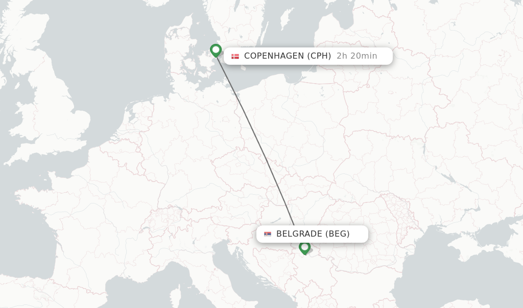 Direct (non-stop) flights Belgrade to Copenhagen - schedules FlightsFrom.com