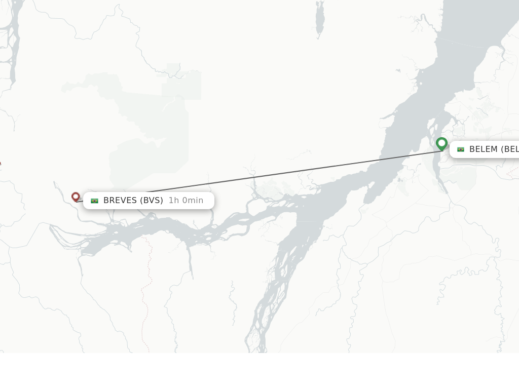 Flights from Belem to Breves route map