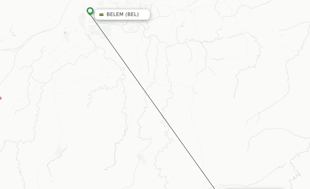 Flights from Belem to Paragominas route map