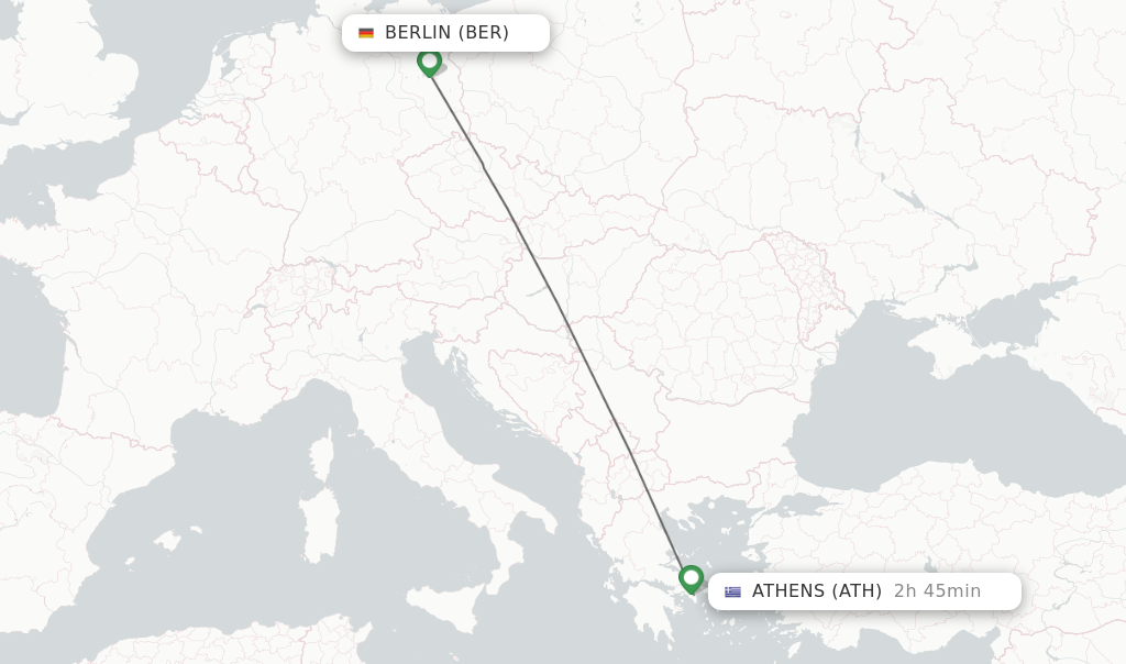 Direct (non-stop) flights from Berlin to Athens -