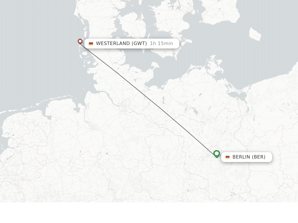 Flights from Berlin to Westerland route map