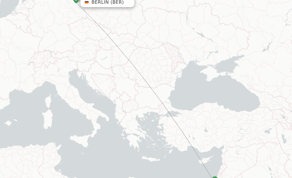 Route map with flights from Berlin with El Al