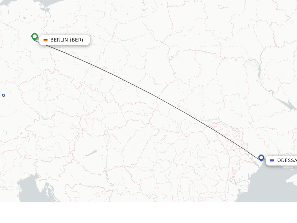 Flights from Berlin to Odessa route map