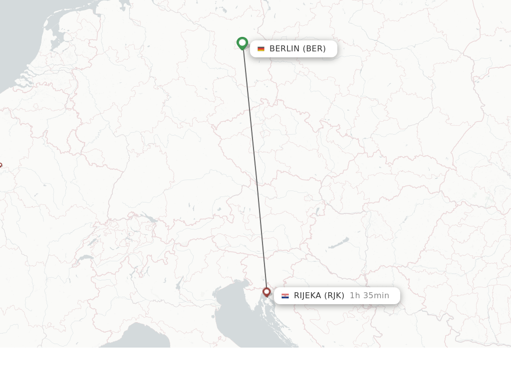 Flights from Berlin to Rijeka route map
