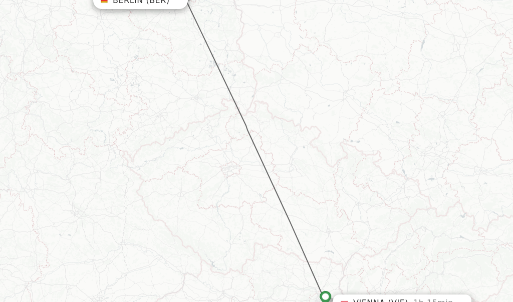 Flights from Berlin to Vienna route map