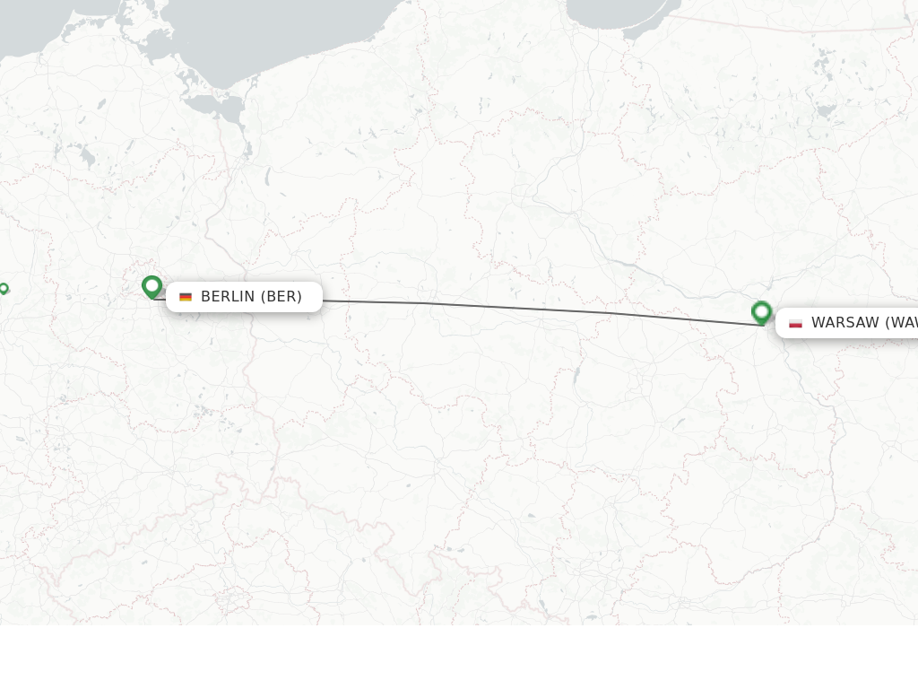 Flights from Berlin to Warsaw route map