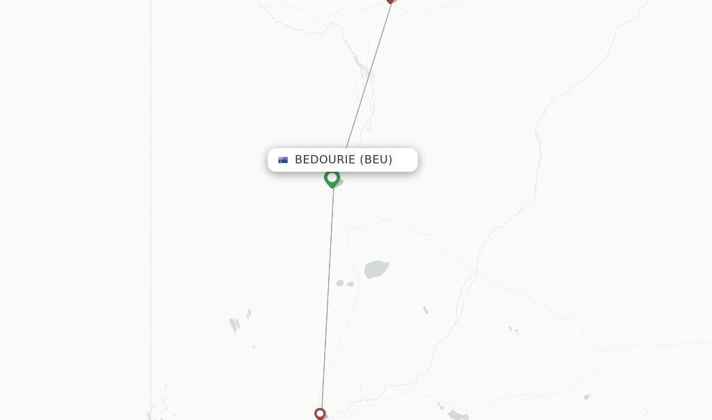 Route map with flights from Bedourie with Rex