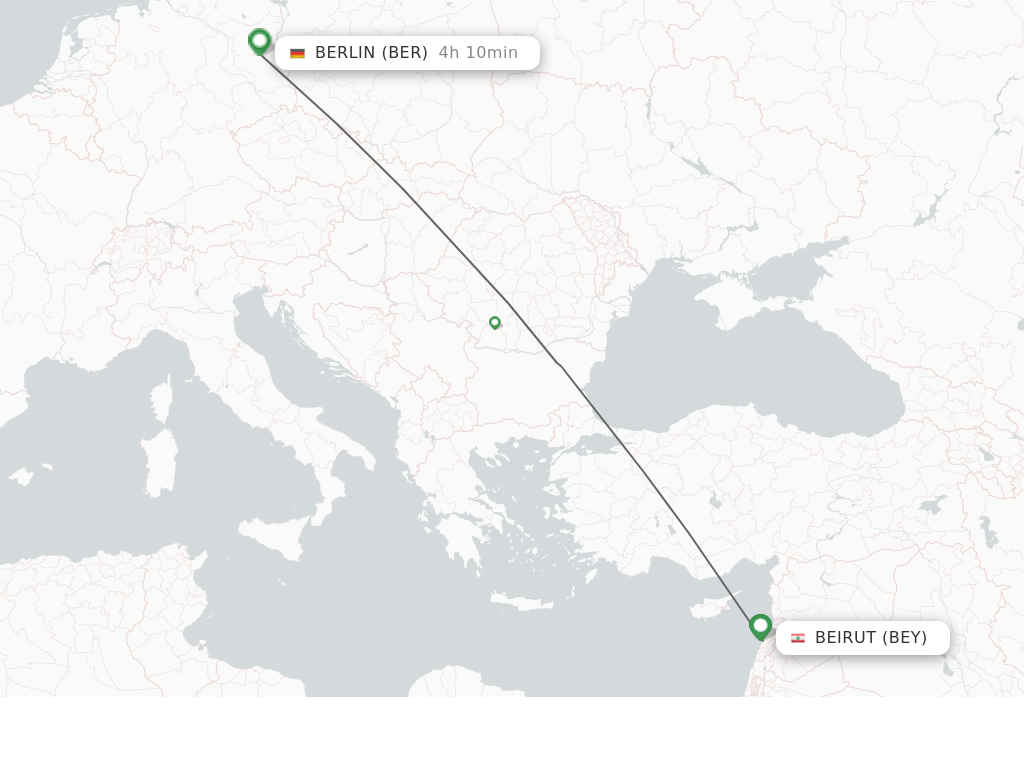 Flights from Beirut to Berlin route map