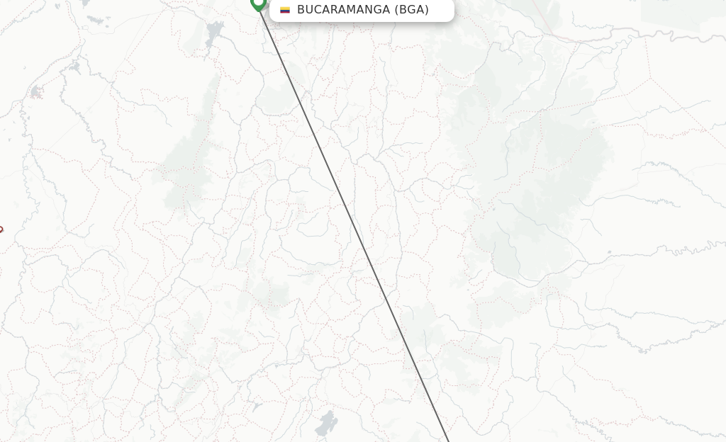 Flights from Bucaramanga to El Yopal route map