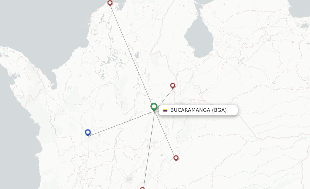 Route map with flights from Bucaramanga with Clic Air
